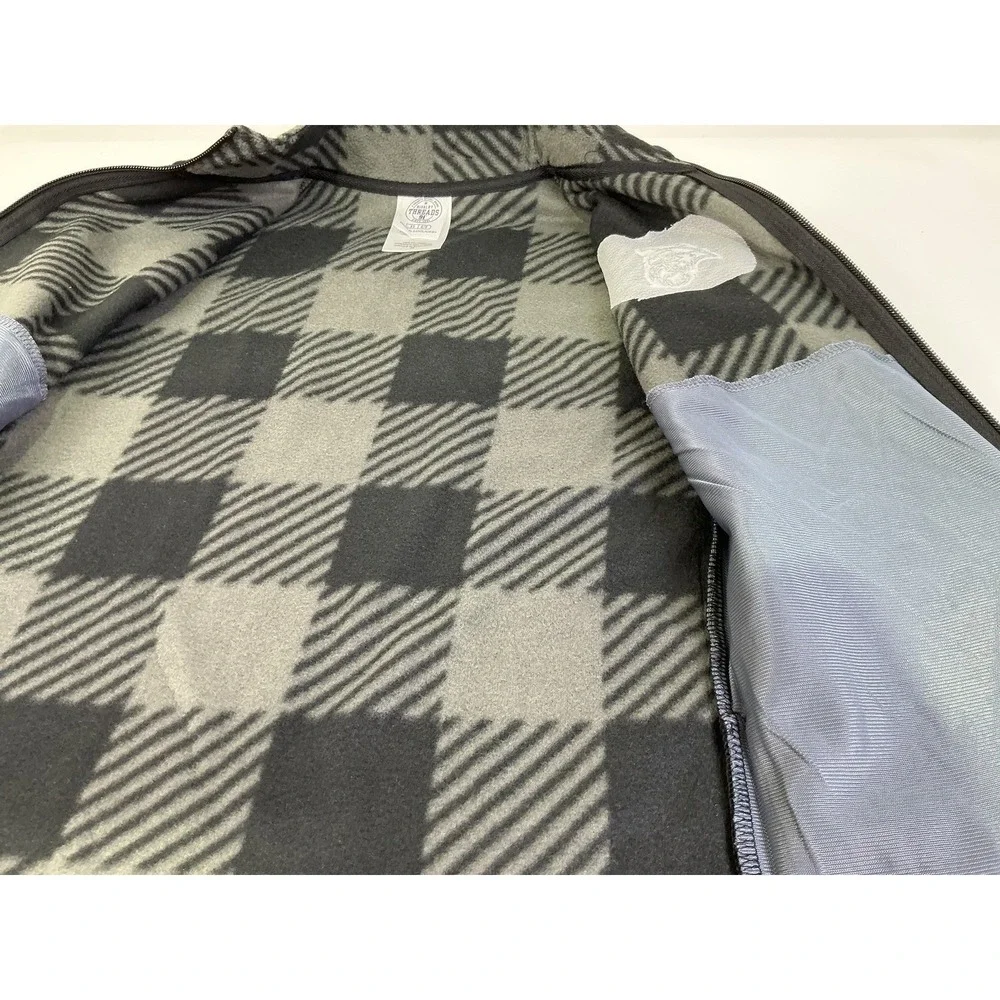 Rivalry Threads Kids Fleece Jacket Buffalo Plaid‎ Logo Zip Up Outerwear XS
